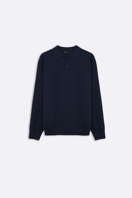 NAVY ACADEMY POLO SWEATER