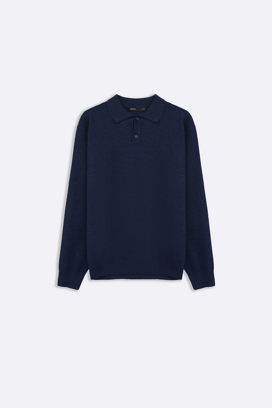 NAVY ACADEMY POLO SWEATER