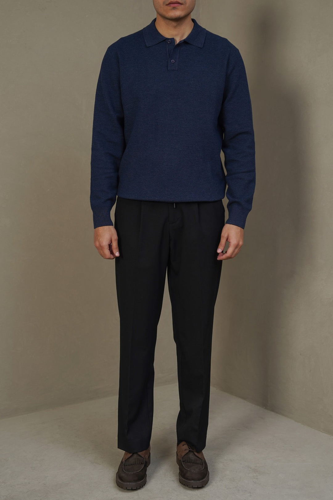 NAVY ACADEMY POLO SWEATER