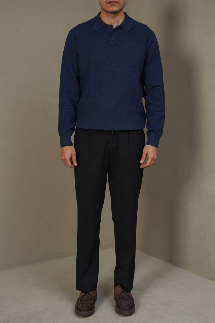 NAVY ACADEMY POLO SWEATER