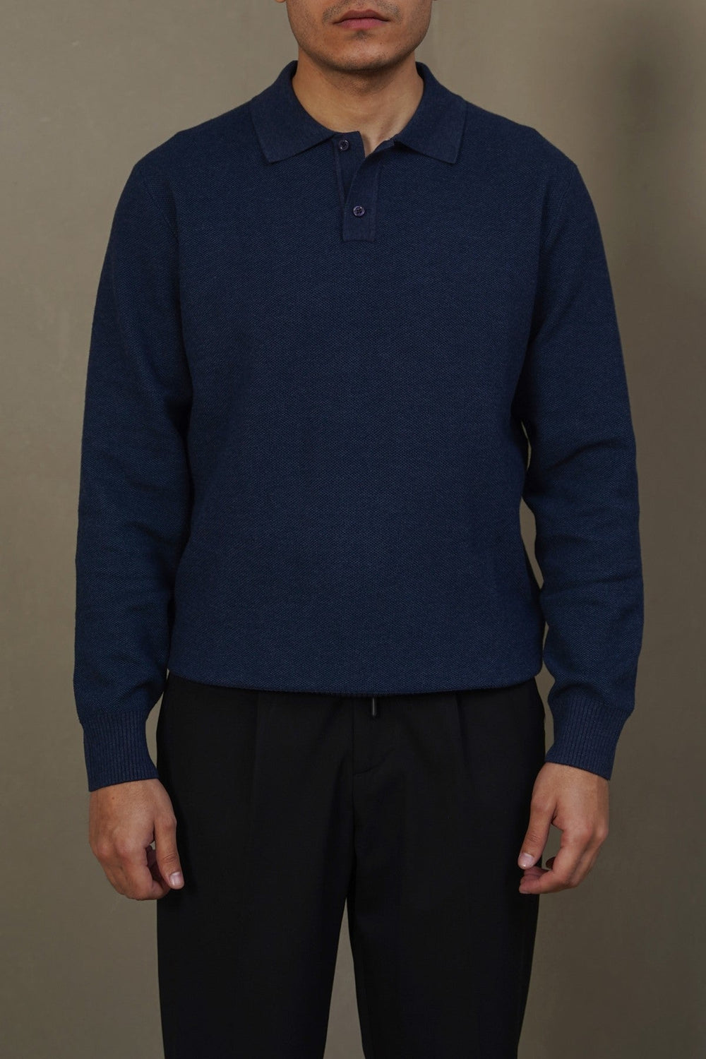 NAVY ACADEMY POLO SWEATER