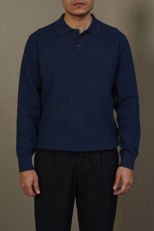 NAVY ACADEMY POLO SWEATER