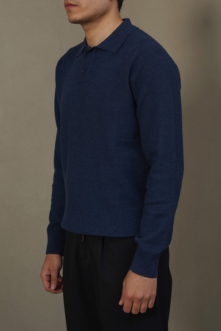 NAVY ACADEMY POLO SWEATER