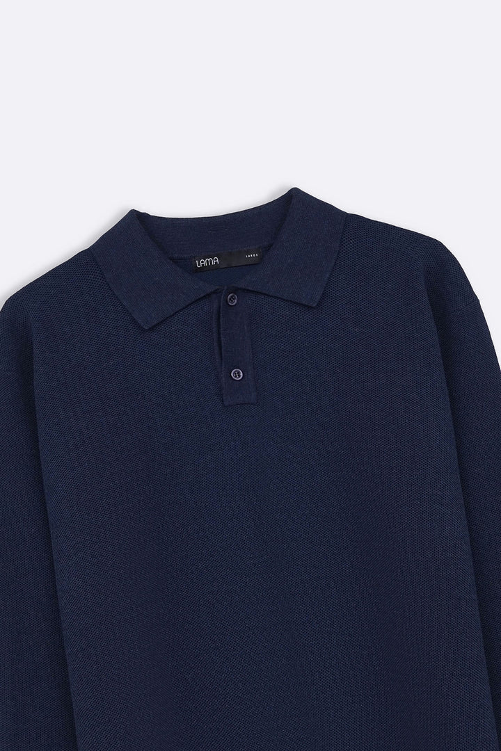 NAVY ACADEMY POLO SWEATER