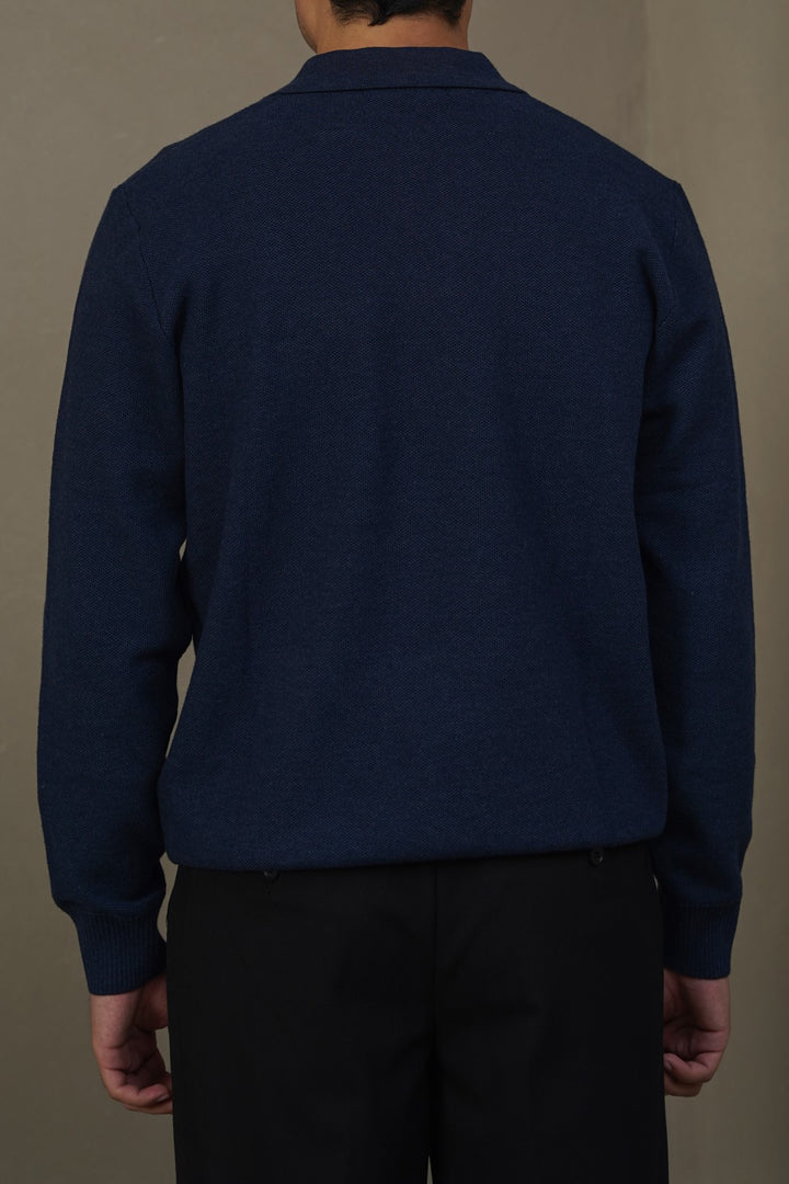 NAVY ACADEMY POLO SWEATER