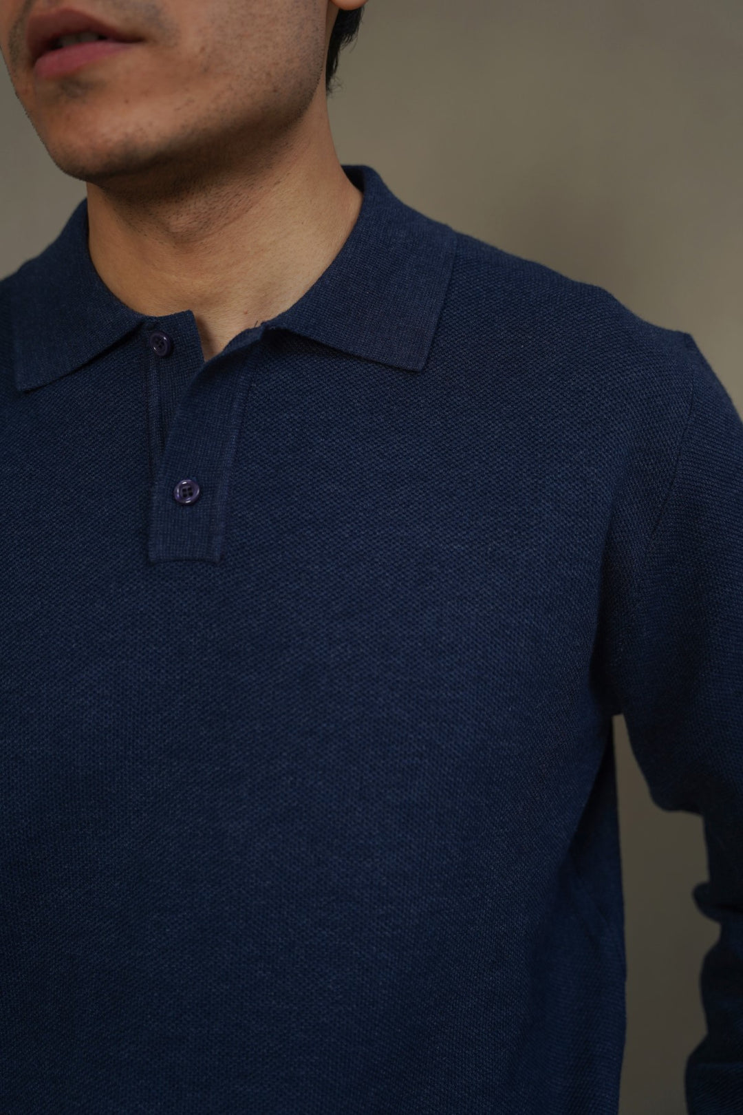 NAVY ACADEMY POLO SWEATER