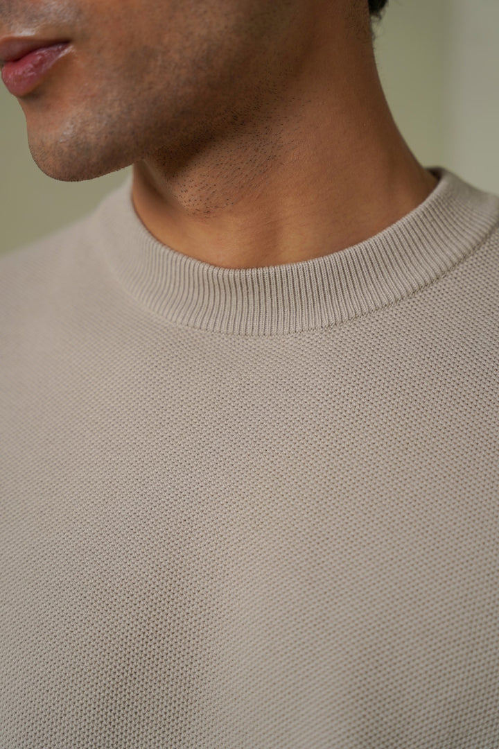 BEIGE CAMBRIDGE CREWNECK SWEATER