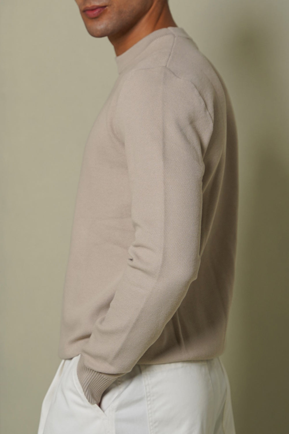 BEIGE CAMBRIDGE CREWNECK SWEATER