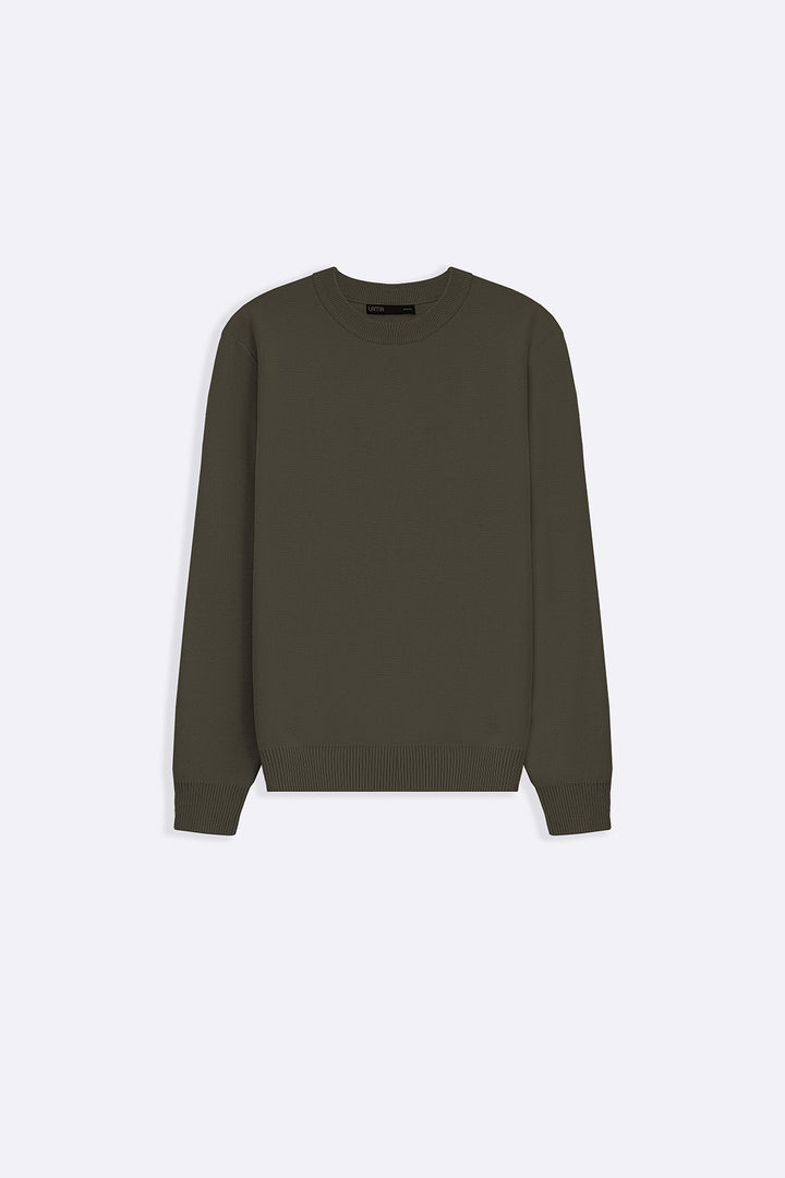 OLIVE CAMBRIDGE CREWNECK SWEATER