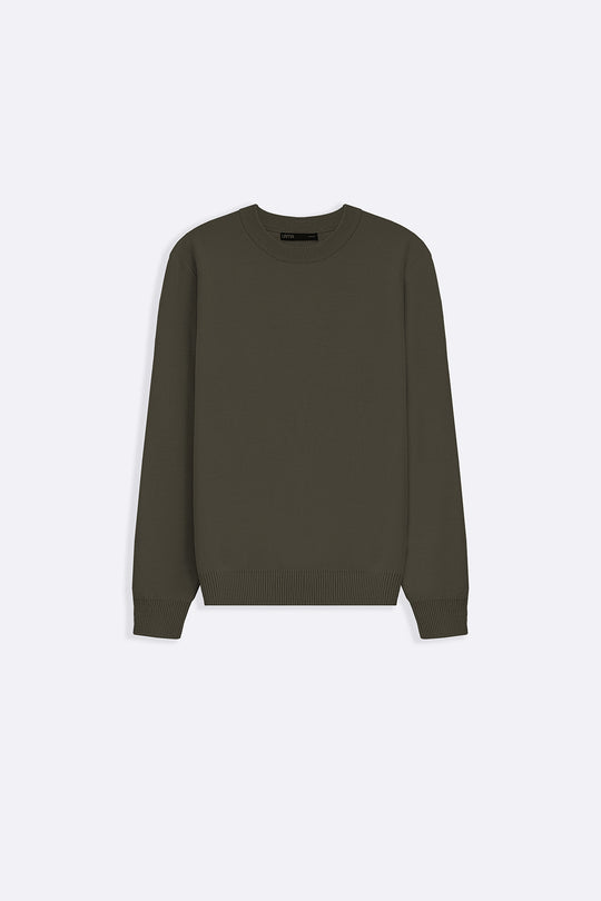OLIVE CAMBRIDGE CREWNECK SWEATER