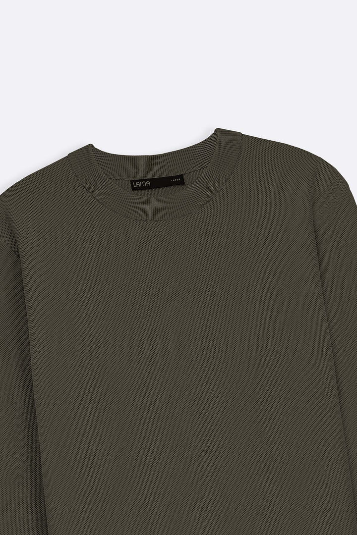 OLIVE CAMBRIDGE CREWNECK SWEATER