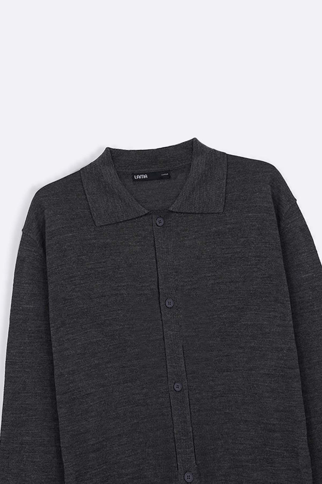 CHARCOAL BUTTON-DOWN CARDIGAN