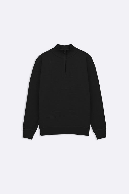 BLACK TEXTURED JUMPER