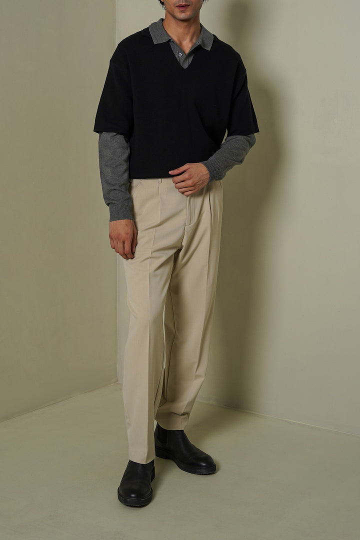 BLACK HALF SLEEVES SWEATER