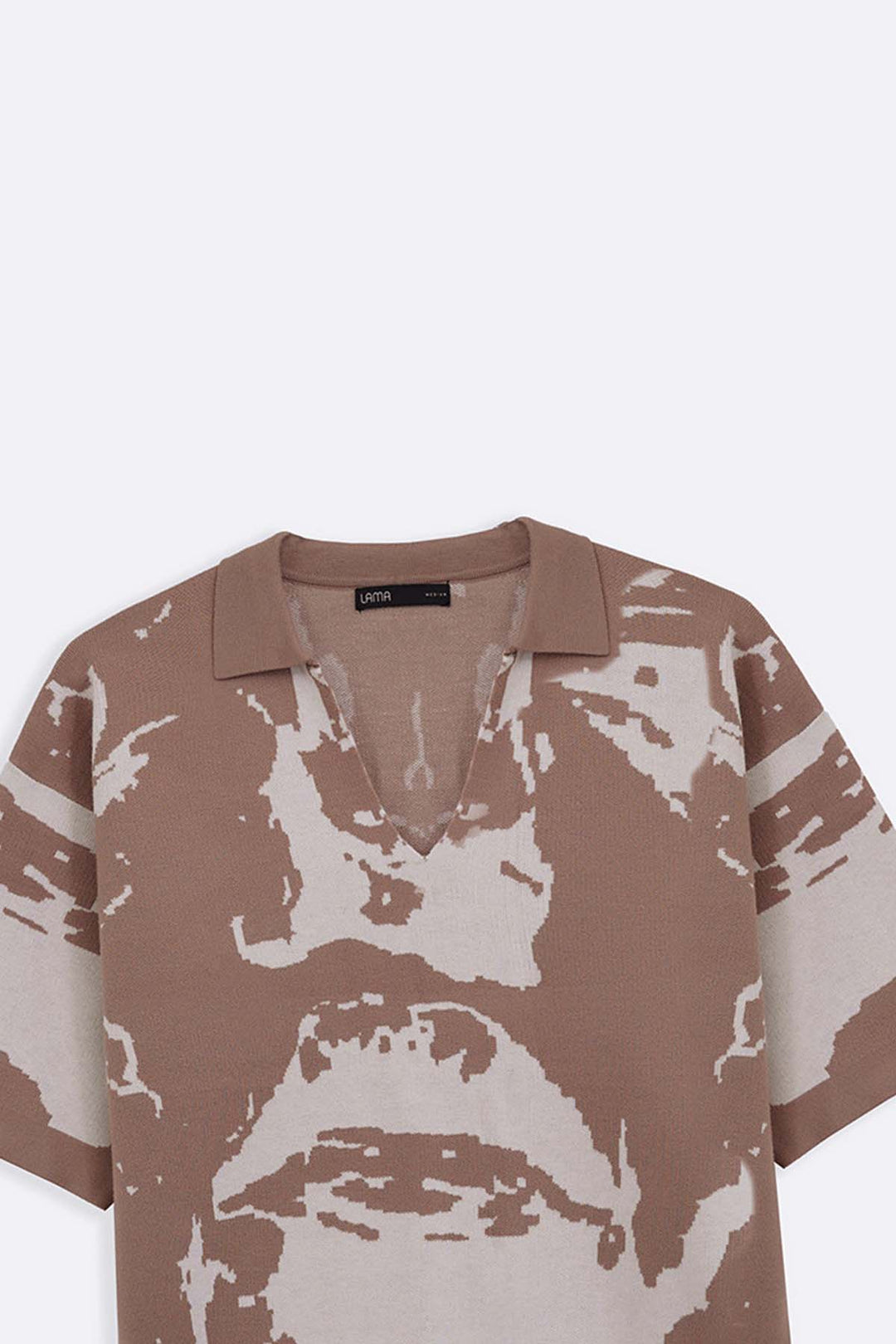 KHAKI HALF SLEEVES SWEATER