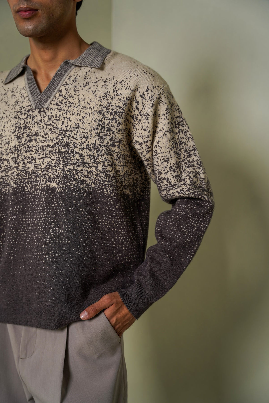 GREY BEIGE FALL DUSK SWEATER