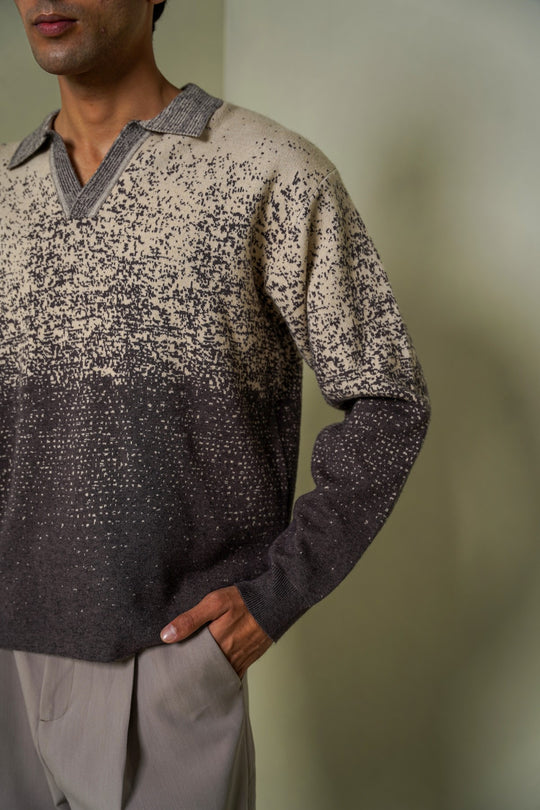 GREY BEIGE FALL DUSK SWEATER