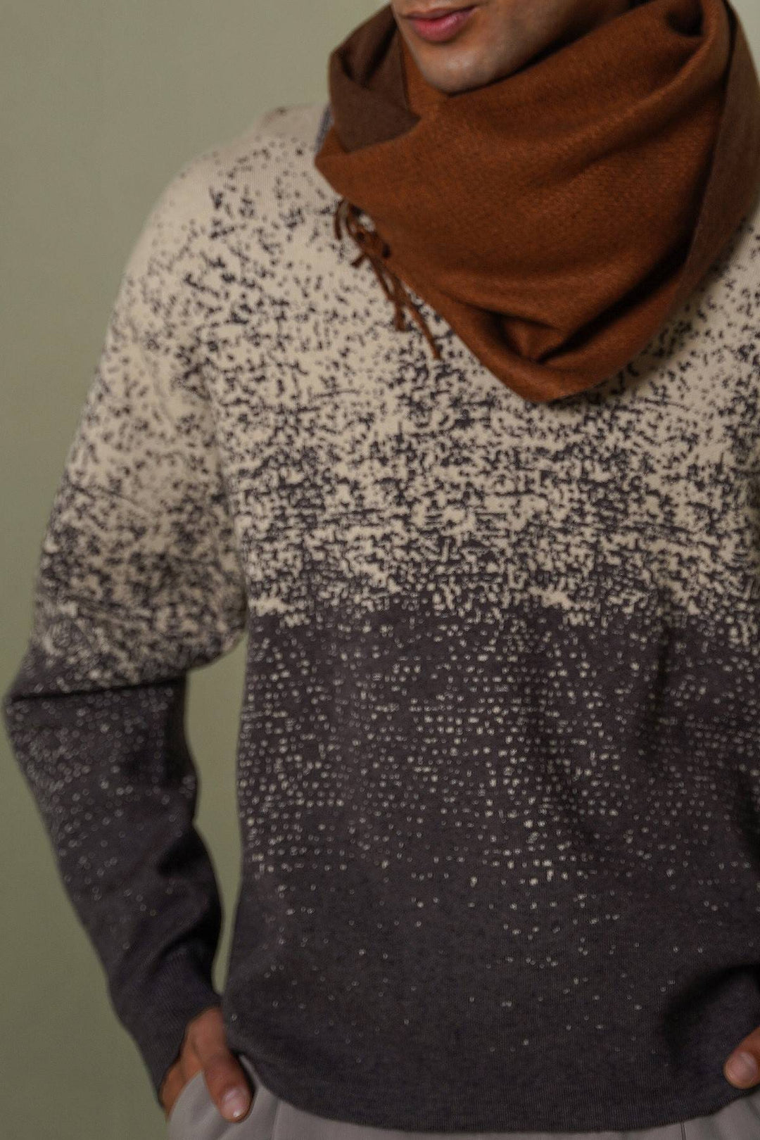 GREY BEIGE FALL DUSK SWEATER