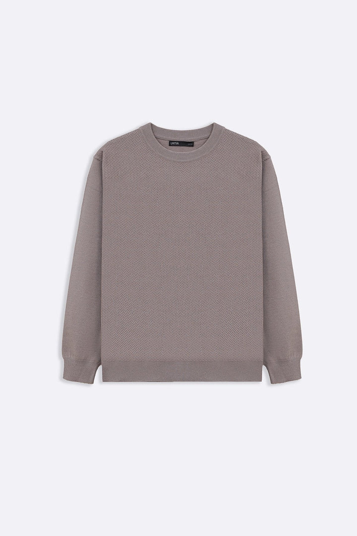 BEIGE CREW NECK SWEATER