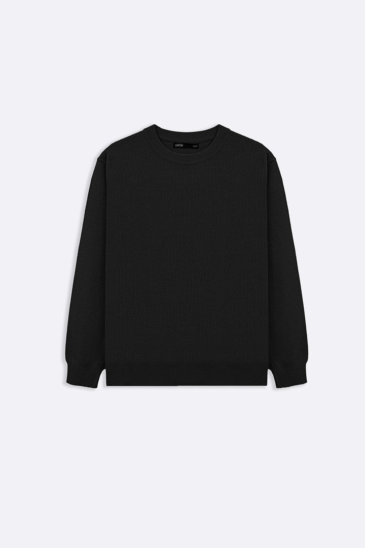 BLACK CREW NECK SWEATER