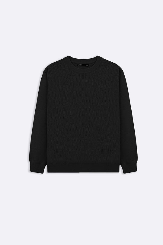 BLACK CREW NECK SWEATER