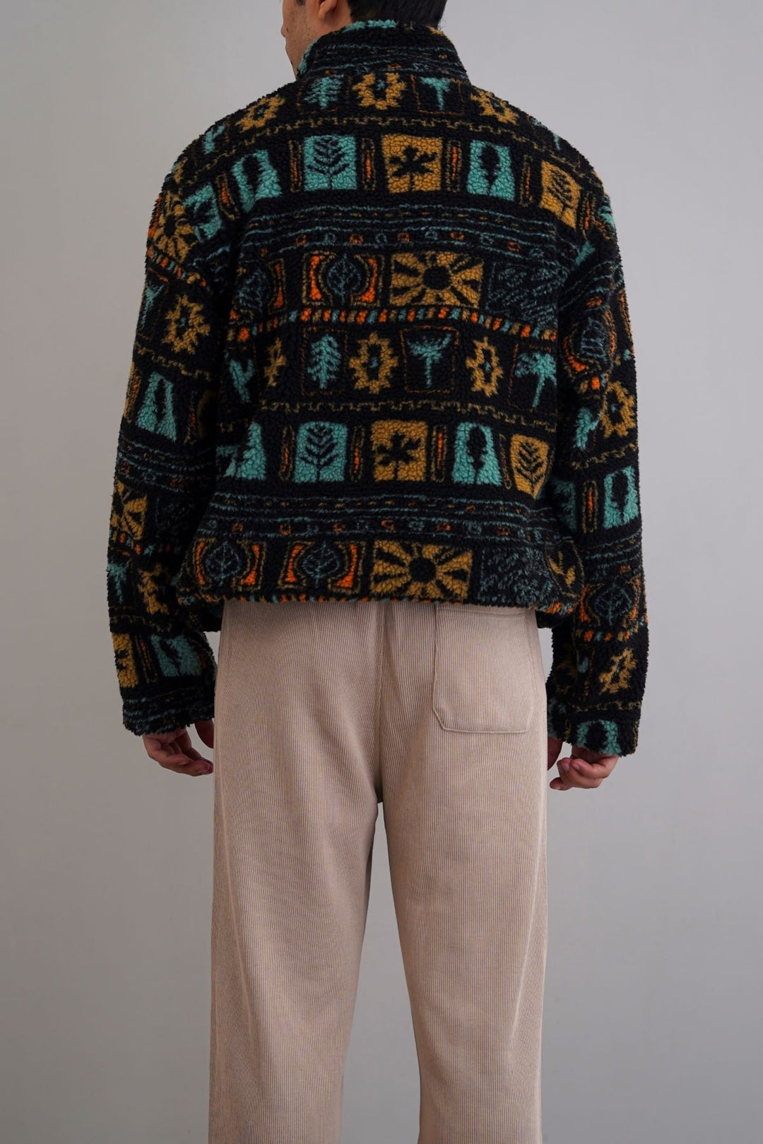 BLACK AZTEC SHERPA PULLOVER