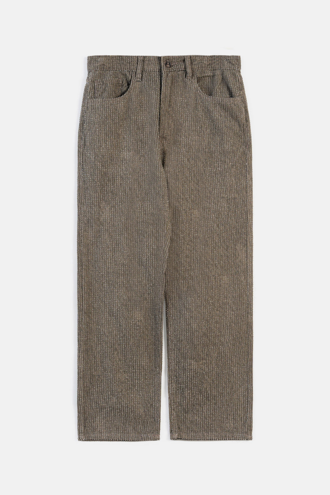 ARMY GREEN TEXTURED JACQUARD JEANS