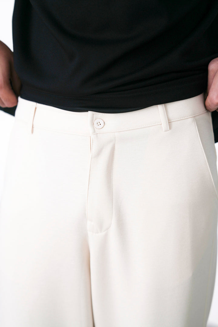 IVORY TAILORED PLEAT PANTS
