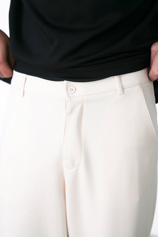IVORY TAILORED PLEAT PANTS