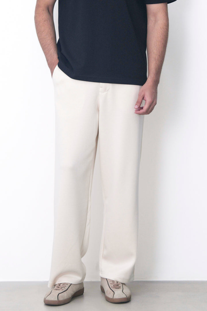 IVORY TAILORED PLEAT PANTS