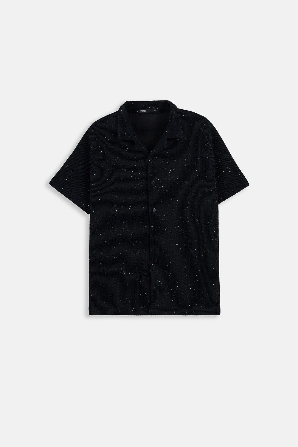 BLACK COASTAL FLECK COLLARED SHIRT