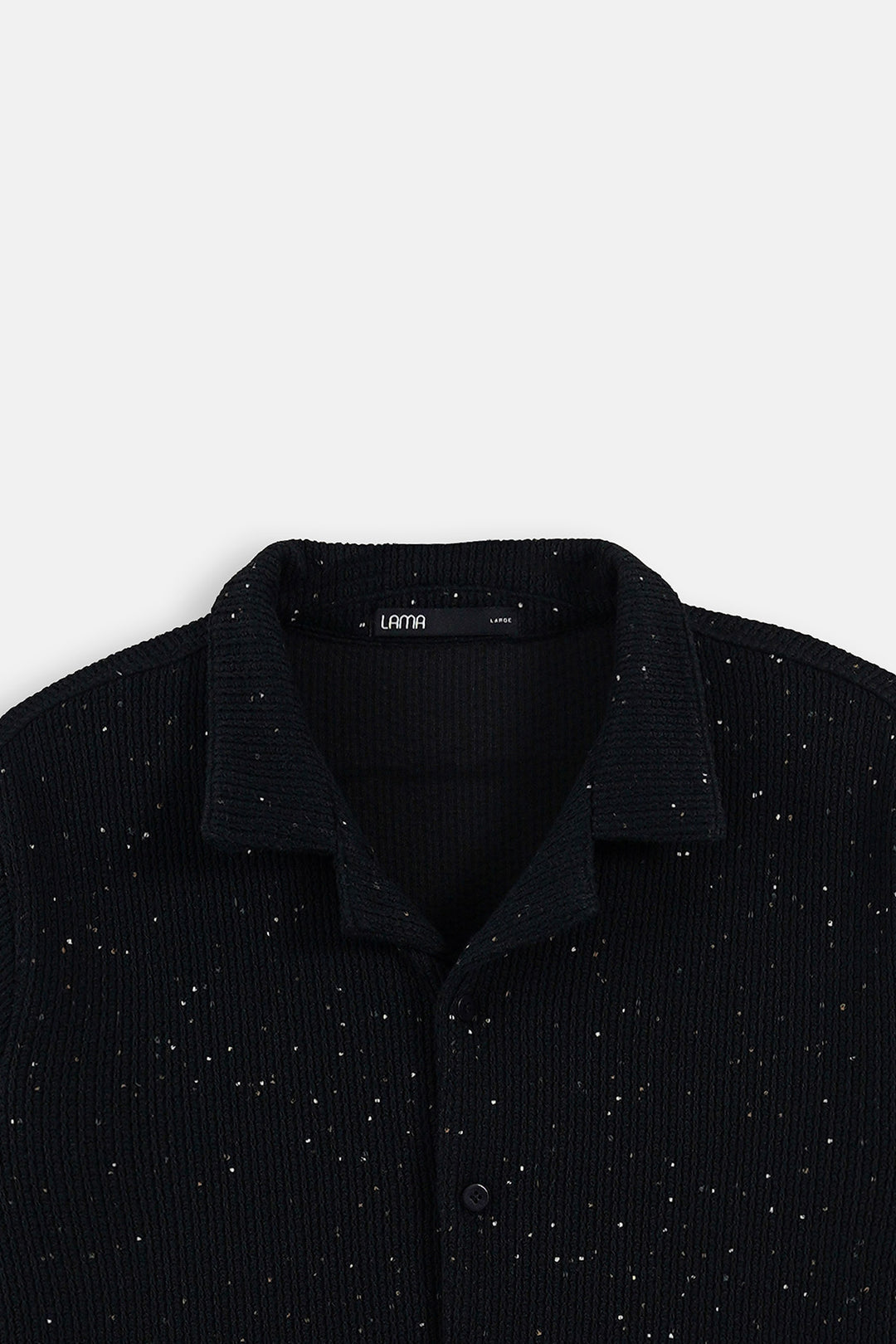 BLACK COASTAL FLECK COLLARED SHIRT
