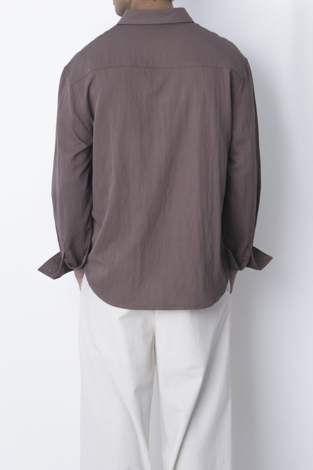 BROWN RELAXED TWILL SHIRT