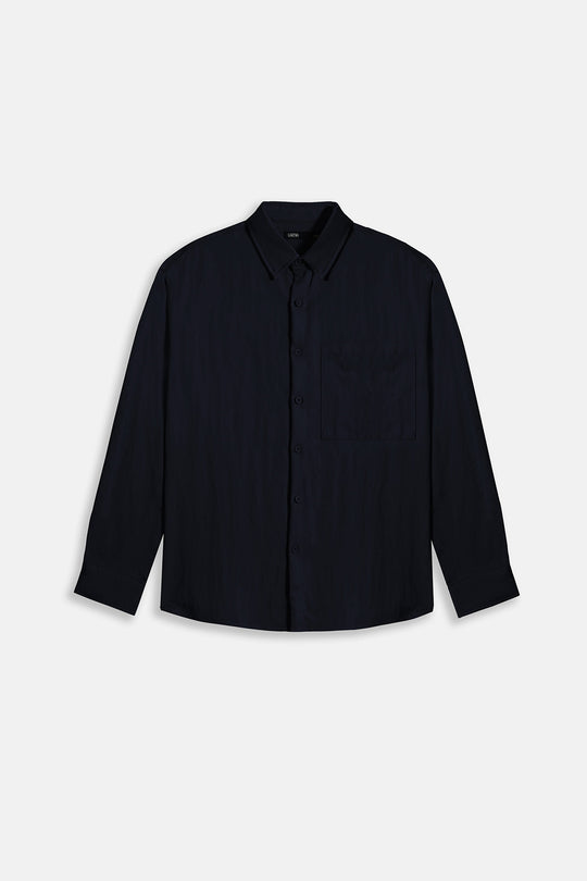 NAVY RELAXED TWILL SHIRT