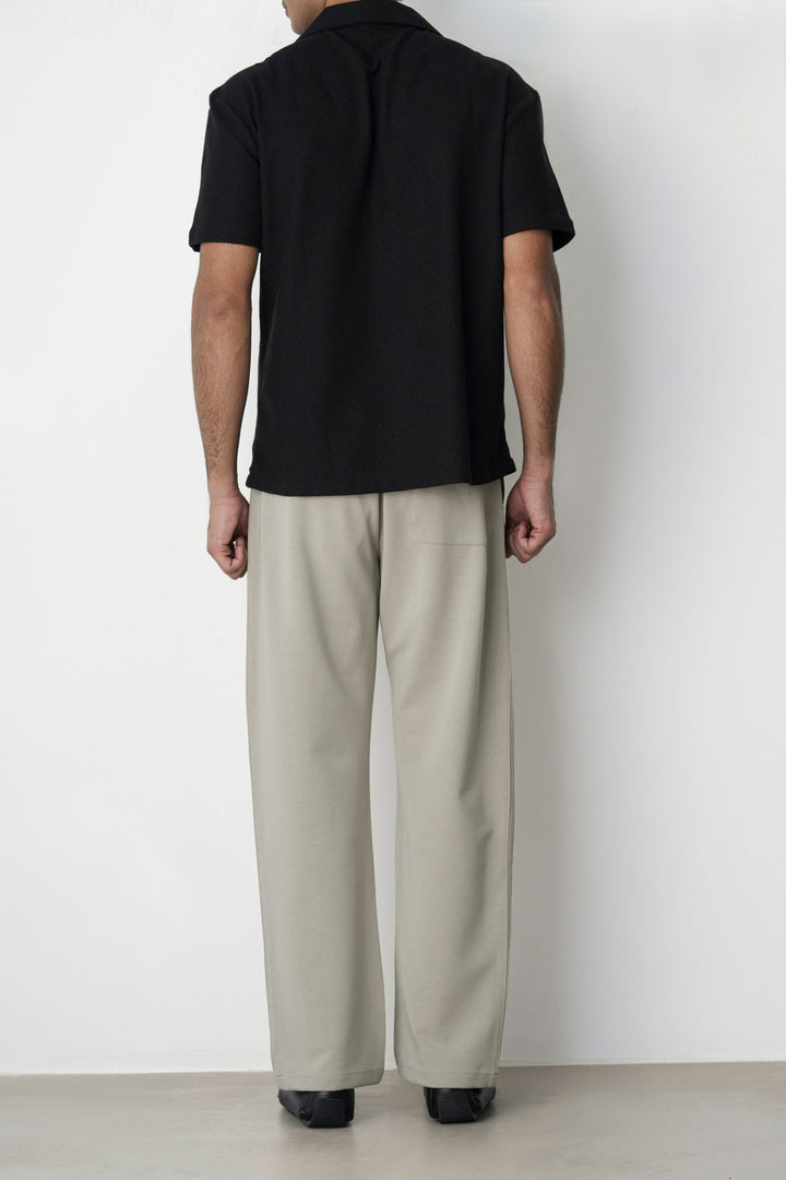 BLACK TEXTURED WEEKEND SHIRT