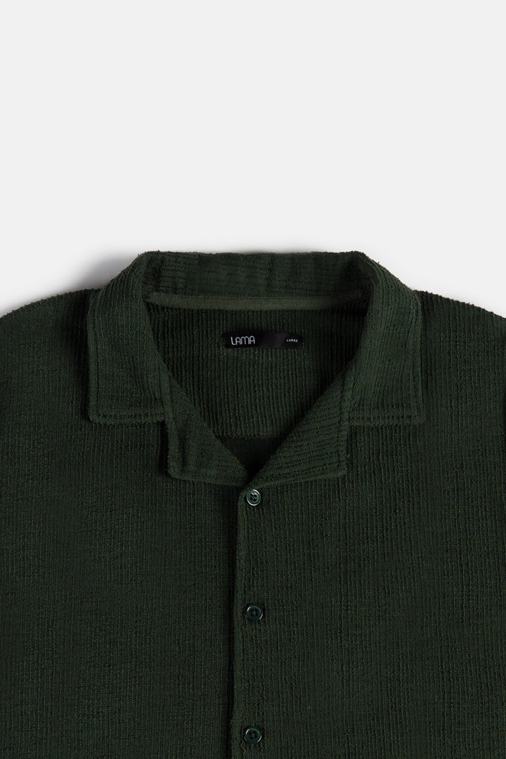 FOREST GREEN RESORT COLLAR SHIRT