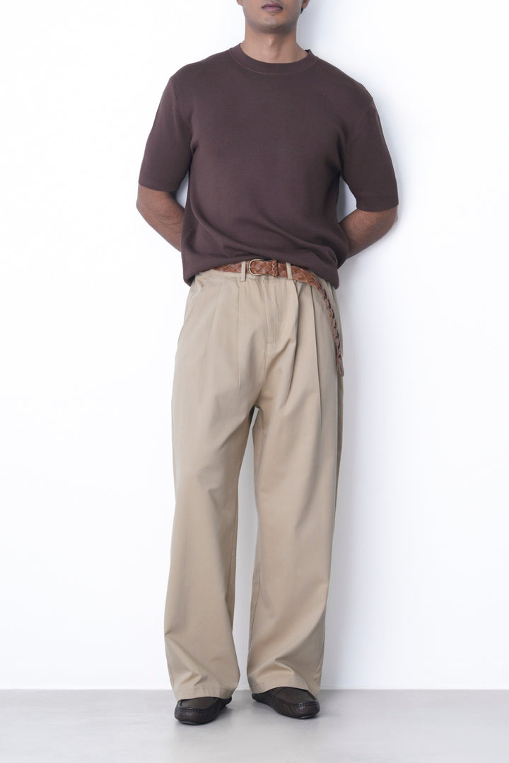 BROWN CLASSIC CREW TEE