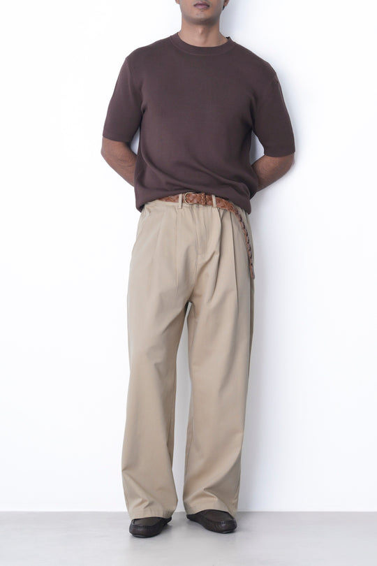 BROWN CLASSIC CREW TEE