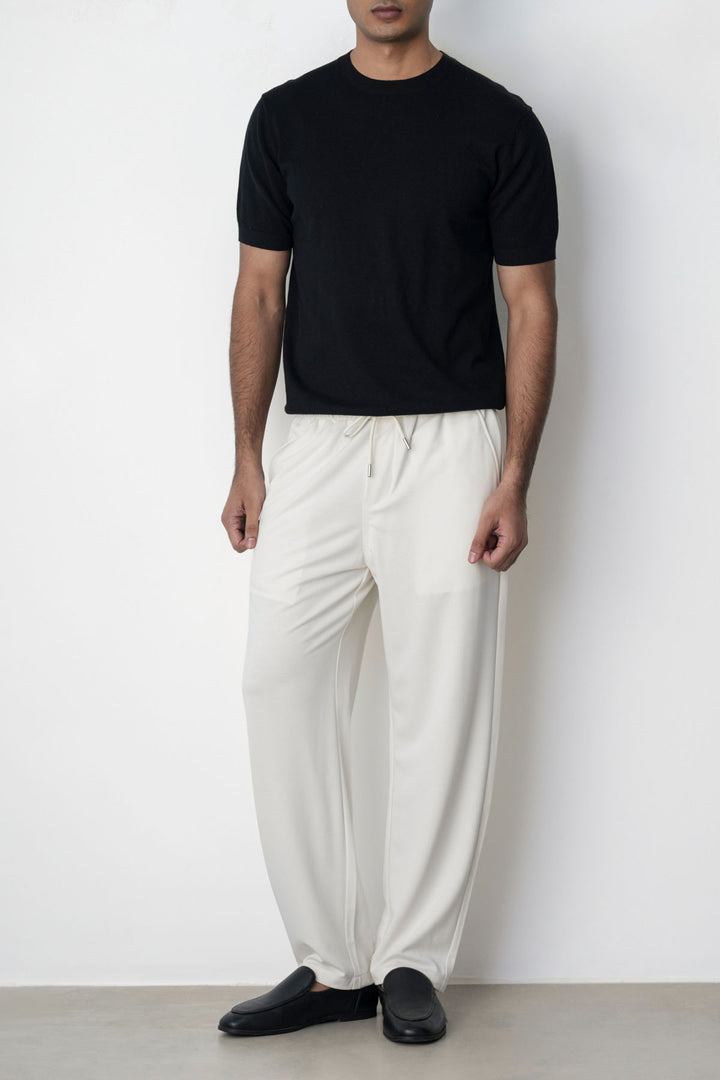 BLACK FINE KNIT TEE