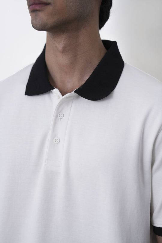WHITE HERITAGE CONTRAST POLO