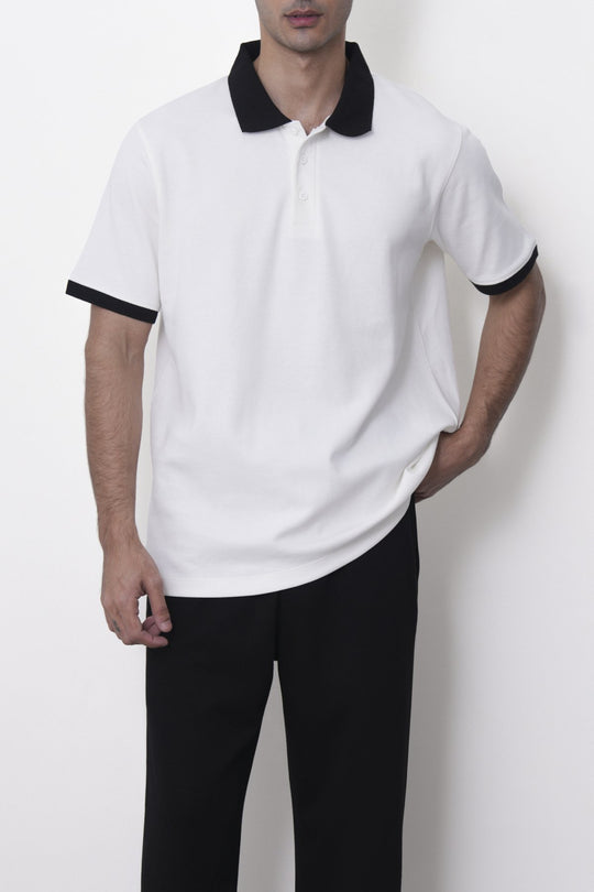 WHITE HERITAGE CONTRAST POLO