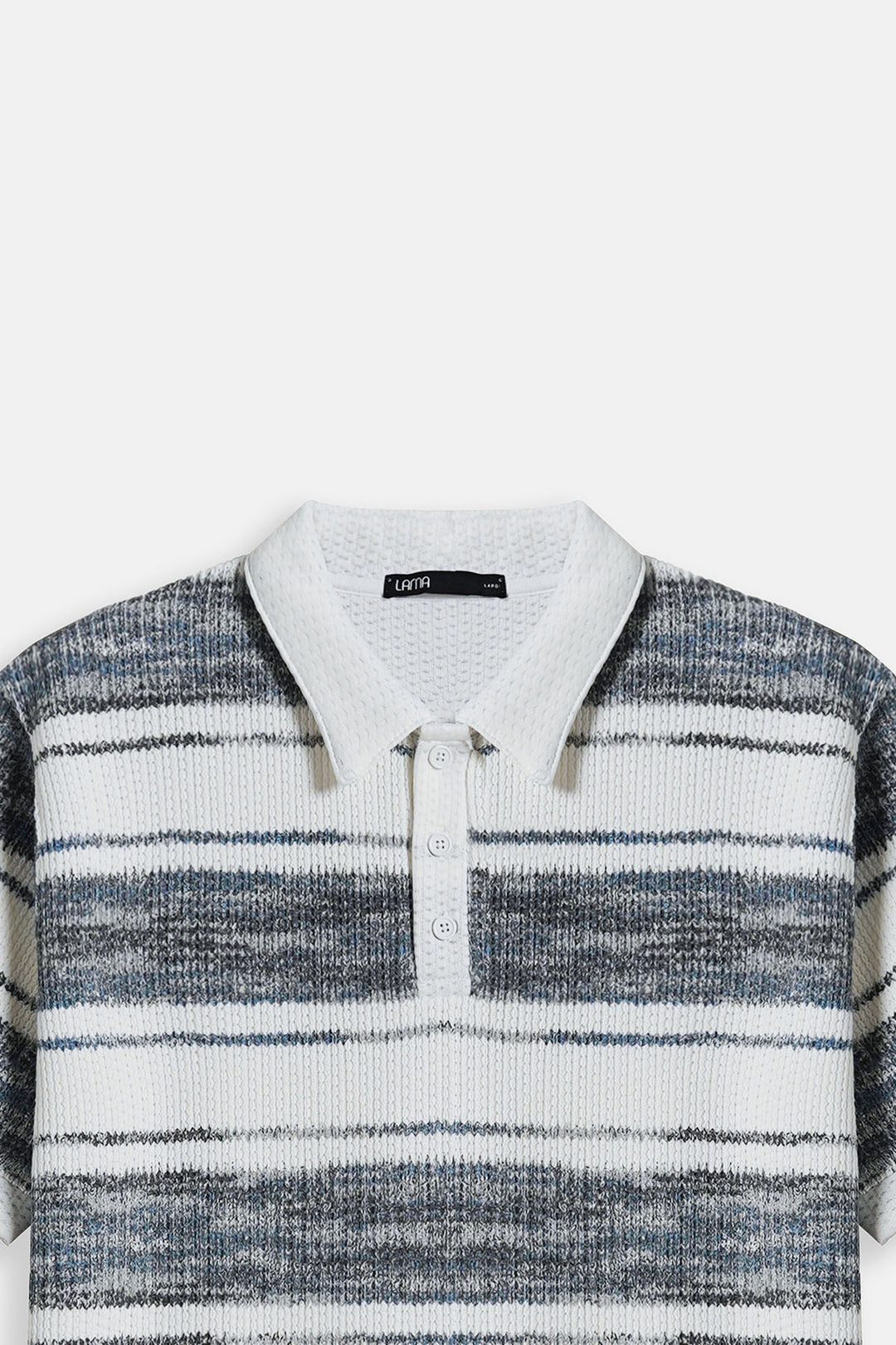 IVORY STRIPED HEAVY TEXTURED POLO