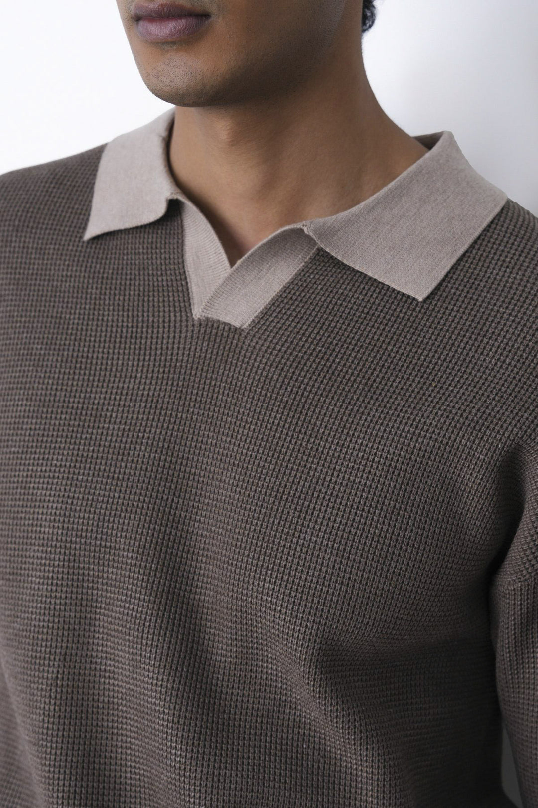 BROWN CONTRAST COLLAR POLO
