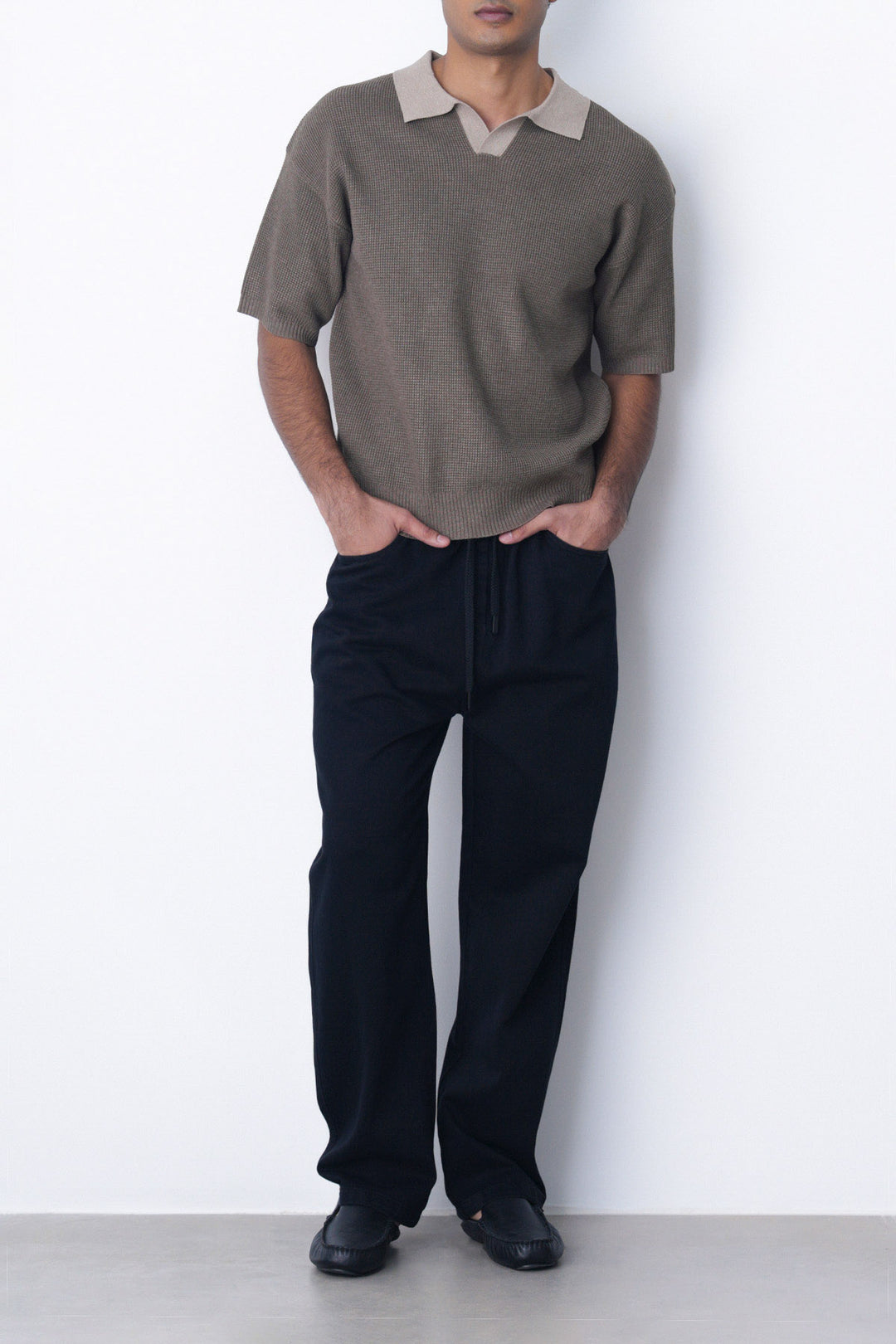 BROWN CONTRAST COLLAR POLO