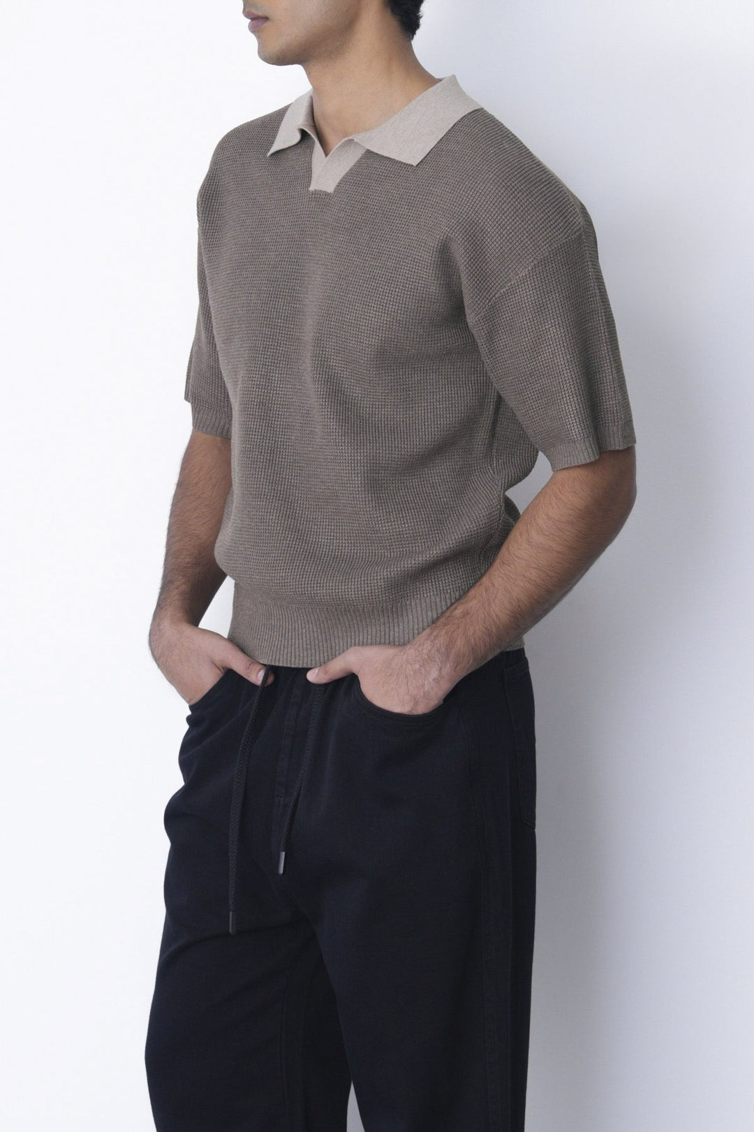BROWN CONTRAST COLLAR POLO