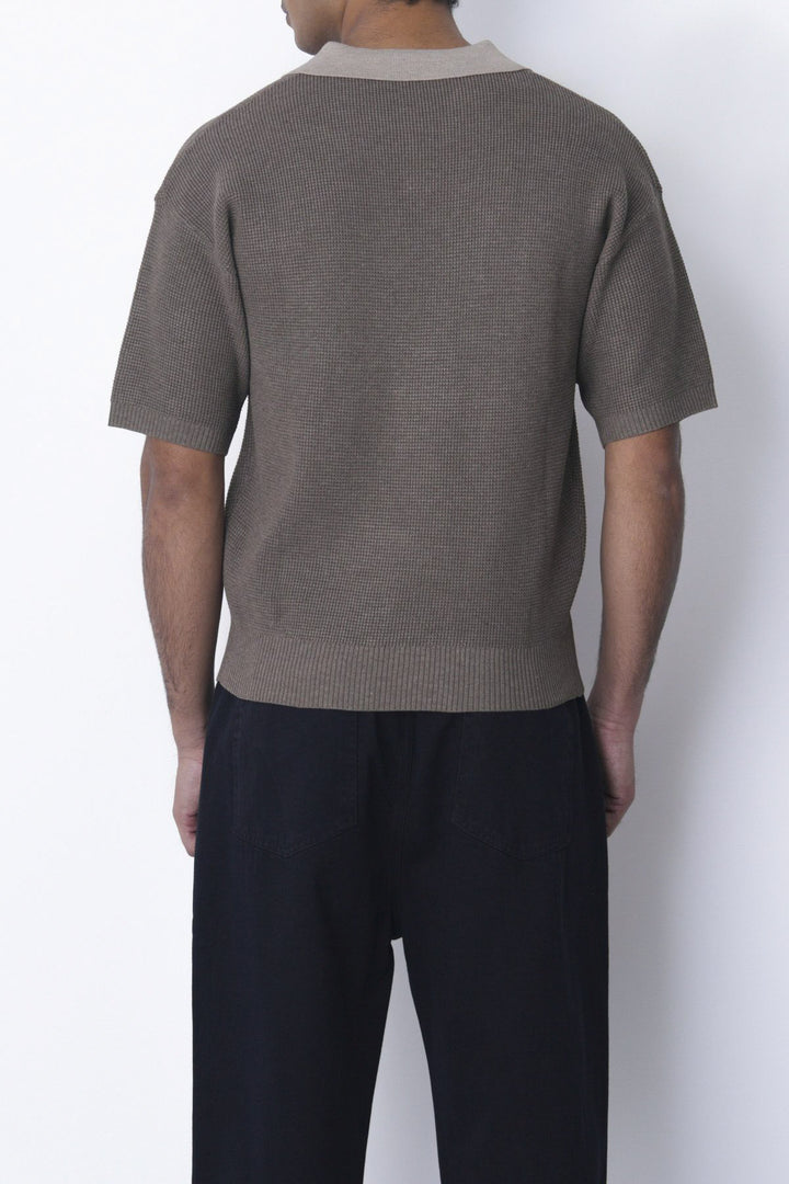 BROWN CONTRAST COLLAR POLO