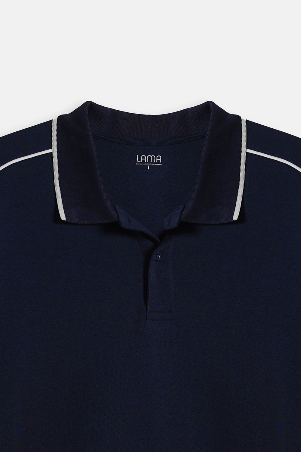 MID BLUE CONTRAST PIPING POLO