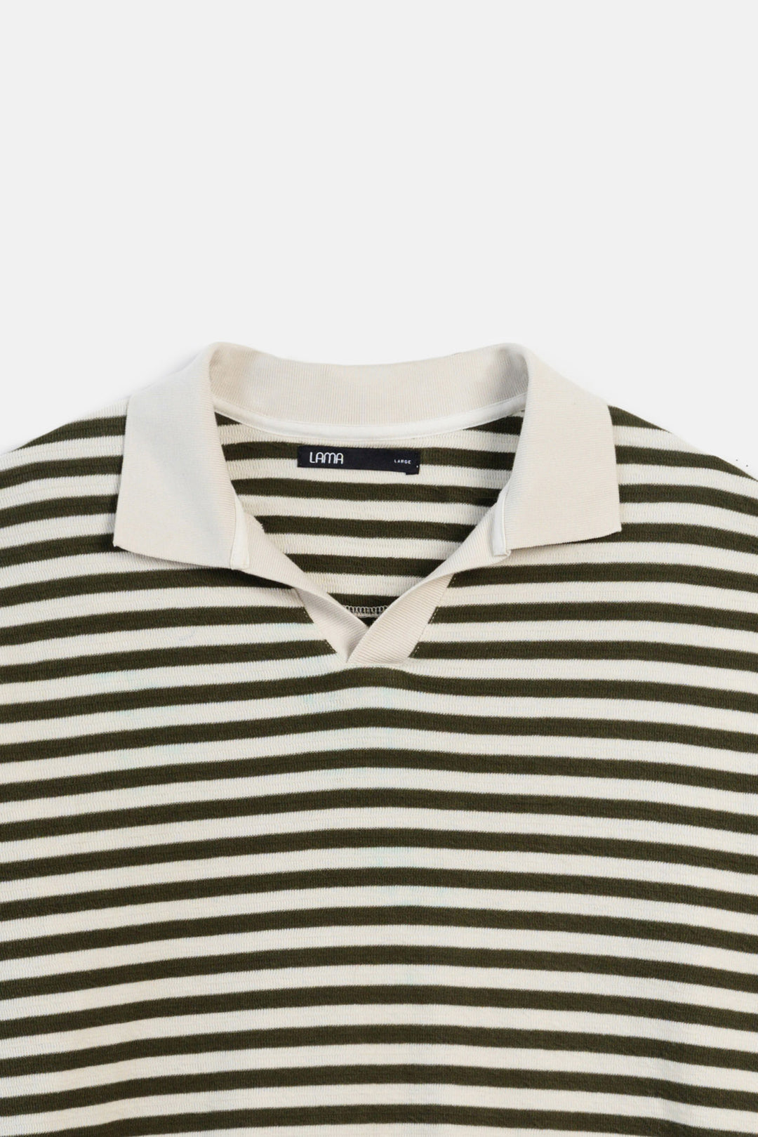 OLIVE IVORY STRIPED POLO