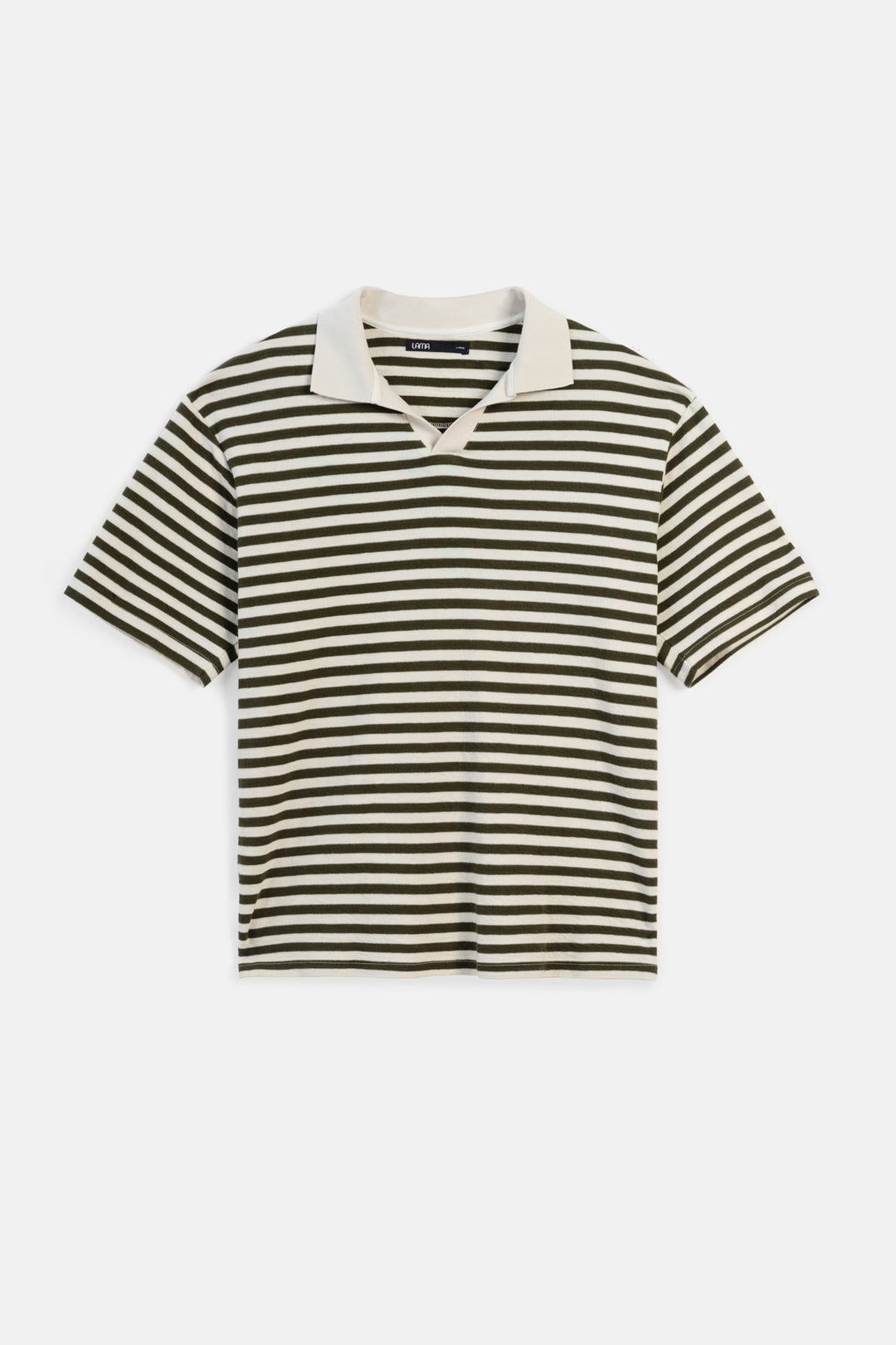 OLIVE IVORY STRIPED POLO