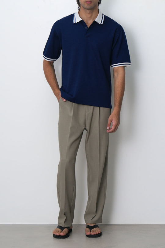 NAVY CONTRAST TRIM POLO